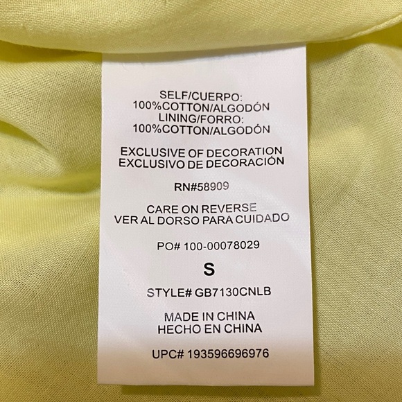 NWT Gianni Bini Yellow Wrap Eyelet Mini Dress Small - Picture 8 of 9